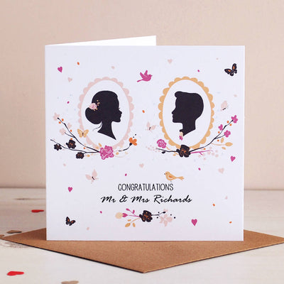 Romantic Silhouette Wedding Card