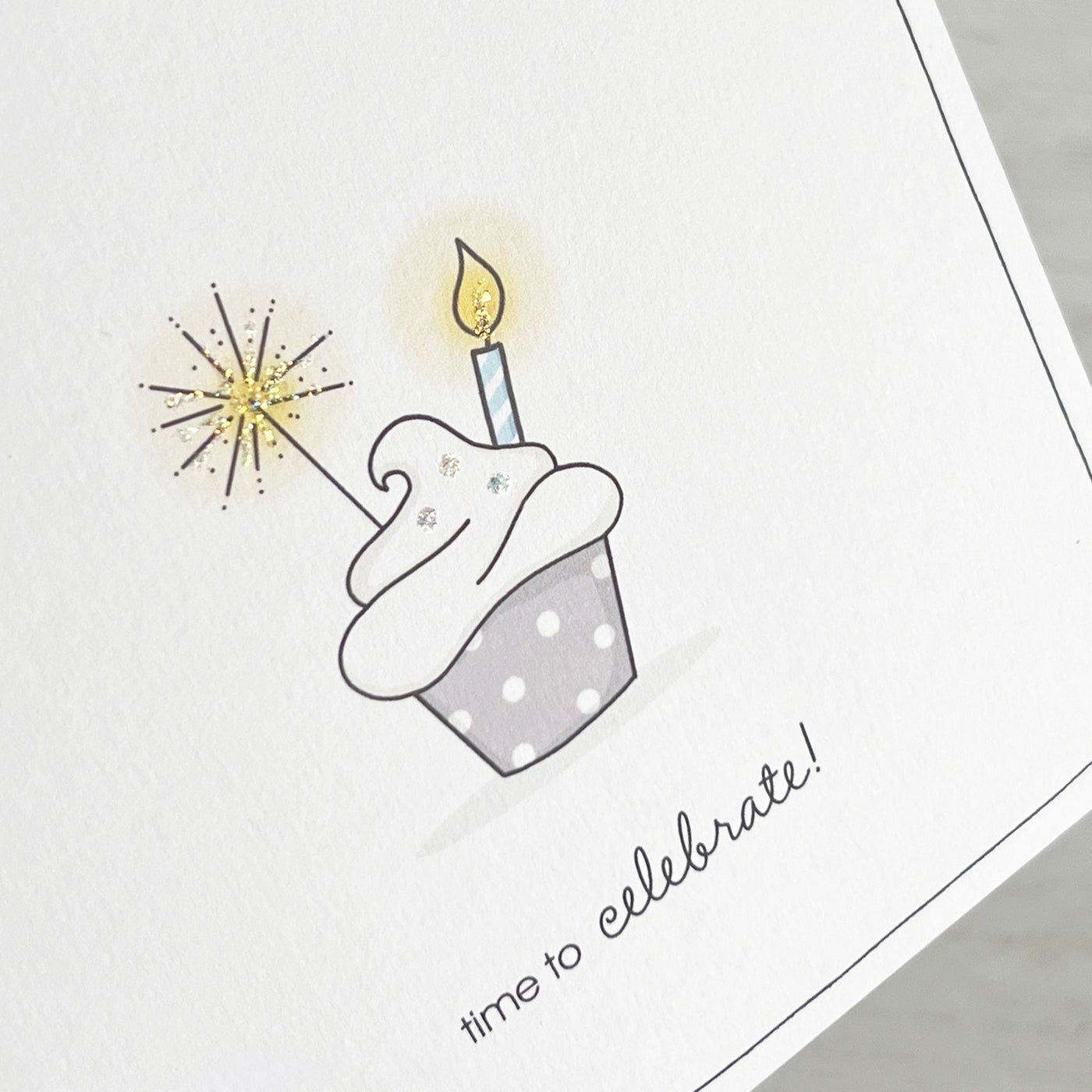 Birthday Cupcake Sparkler Card
